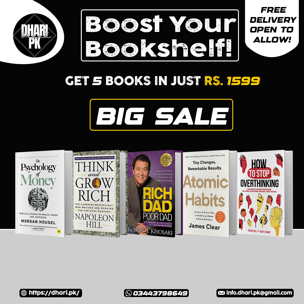 Psychology of Money + Atomic Habit + Rich dad Poor dad + Think and Grow Rich + How to Stop Overthinking