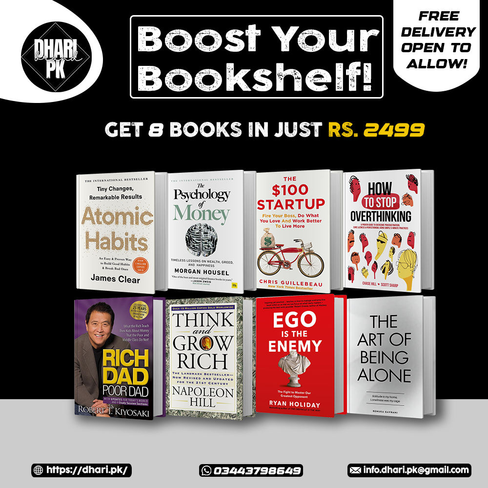 Psychology of Money + Atomic Habit + Rich dad Poor dad + Think and Grow Rich + Ego Is The Enemy + How To Stop Over Thinking + The $100 Start Up + The Art Of Being Alone